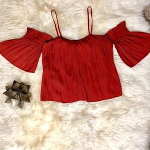 Off-Shoulder Orange Blouse summer blouse orange size small